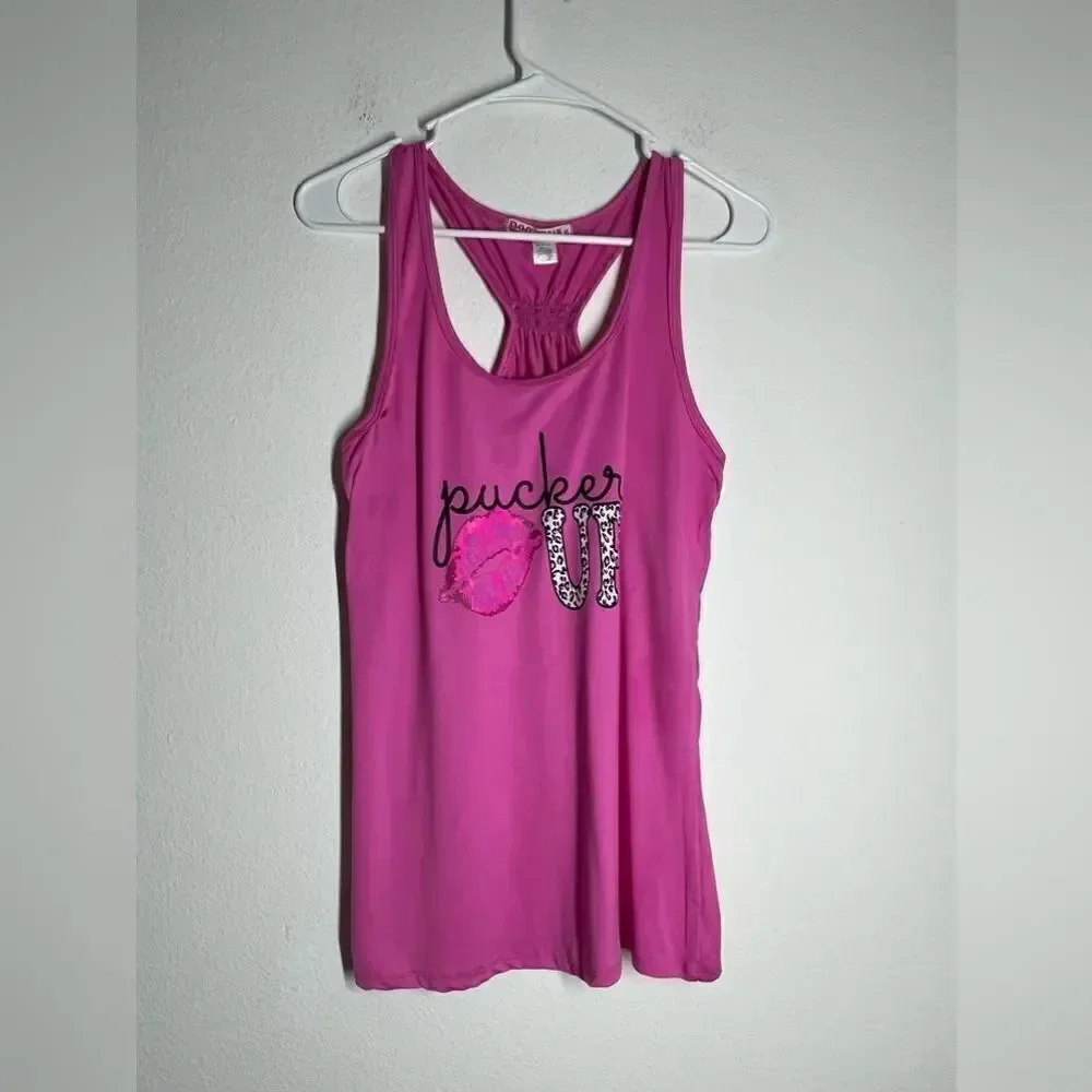 Emme Jordan Pink Cross Straps Tank Top-Size L